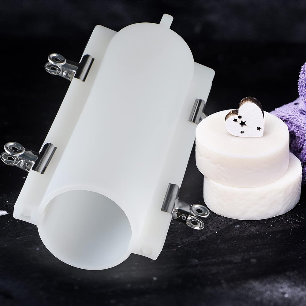 Candle Supplies To Make Candles - قالب صابون أسطواني كبير مع مشابك،
