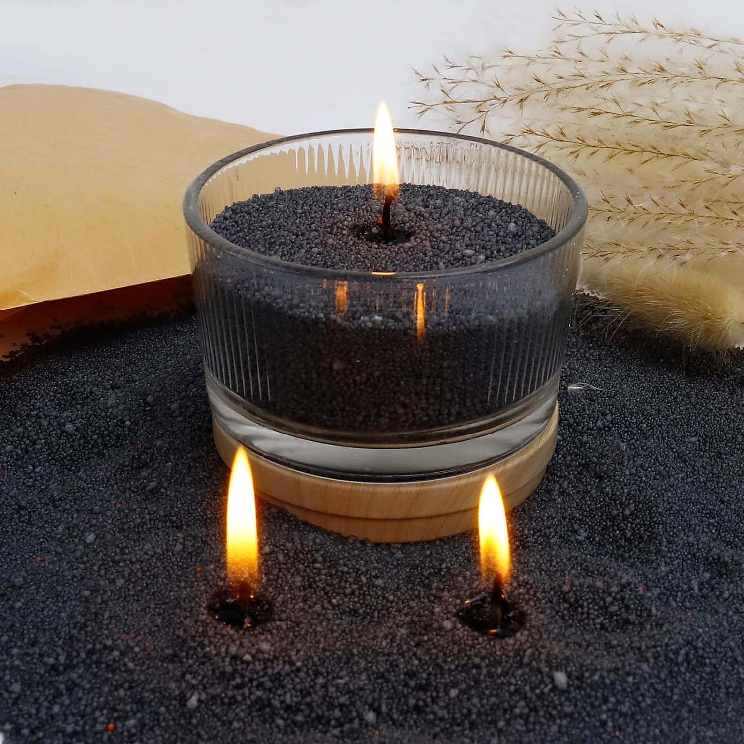 Candle Supplies Storage - رمل شمع أسود مع فتيل، 200