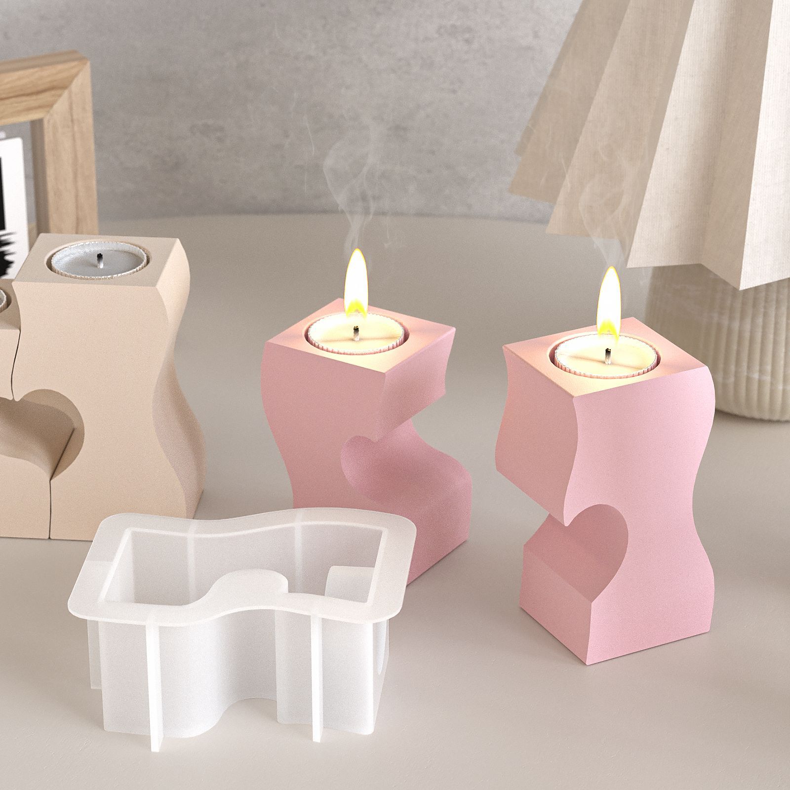 S القلب الشمعدان قوالب السيليك - مراجعة Candle Supply وسعره