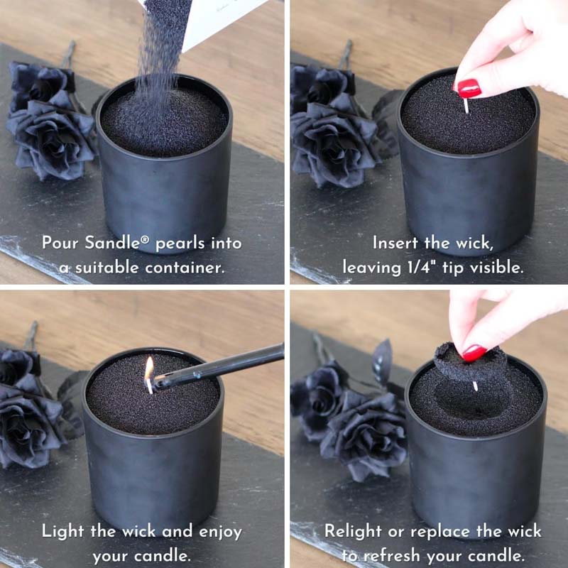 رمل شمع أسود مع فتيل، 200 جرام - مراجعة Candle Supplies Storage وسعره